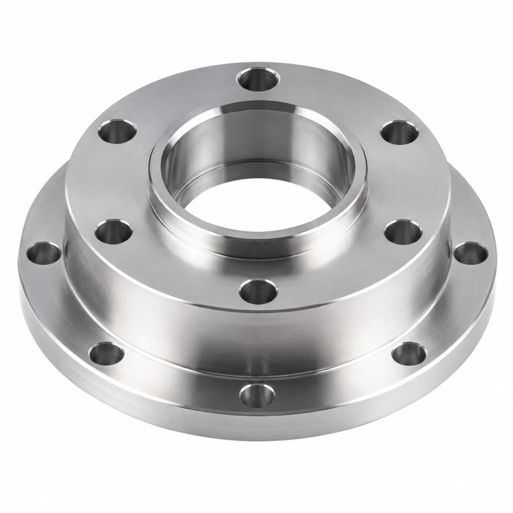 CNC milled metal flange component