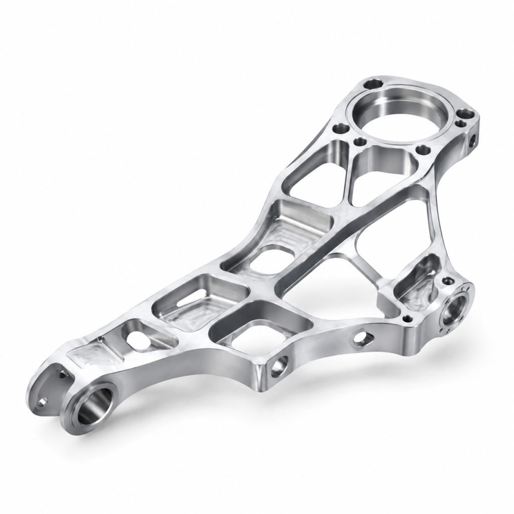 Aerospace 5-axis machined component with lightweight structure