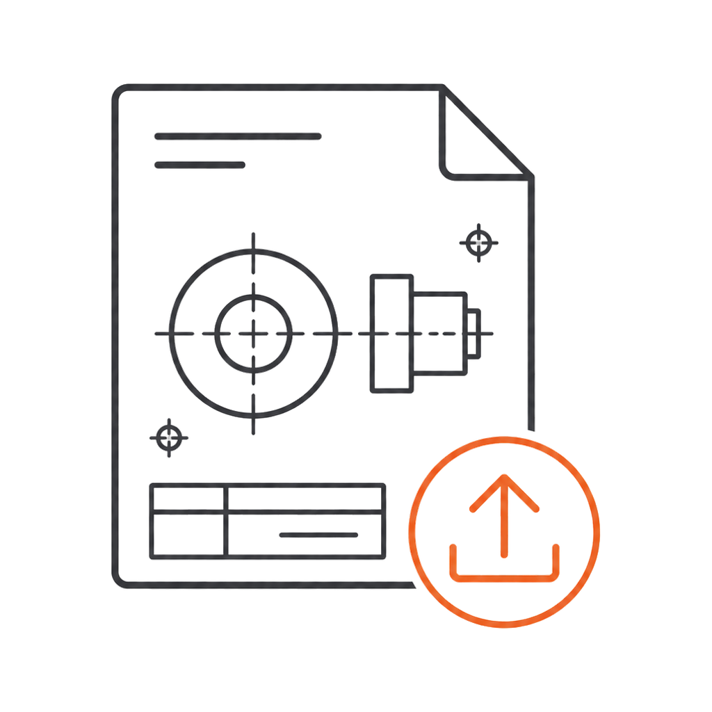 cnc process send drawings icon