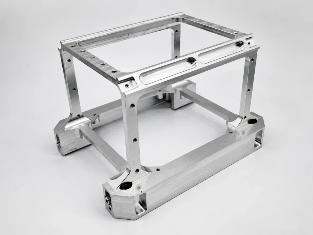 Custom CNC milled aluminum machine frame