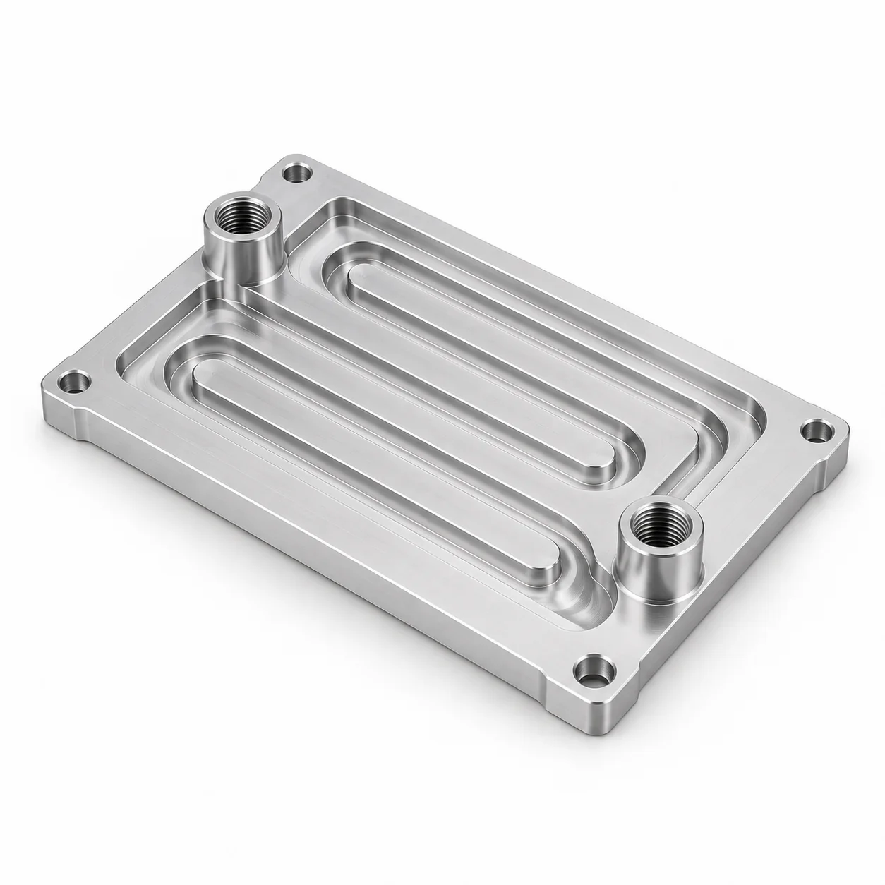 CNC machined cooling plate for electronics