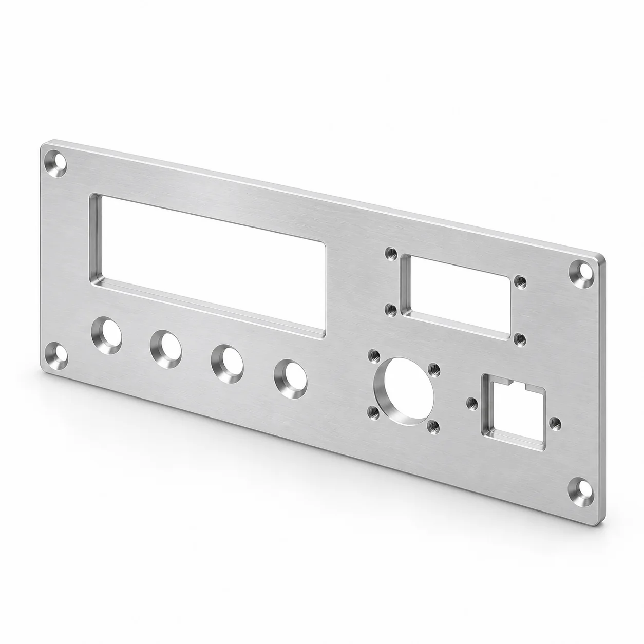 CNC machined front panel for electronic equipment