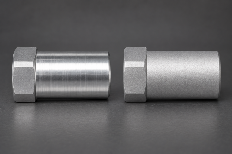 Comparison of machined and sandblasted finishes on CNC aluminum parts